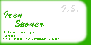 iren sponer business card