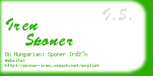 iren sponer business card